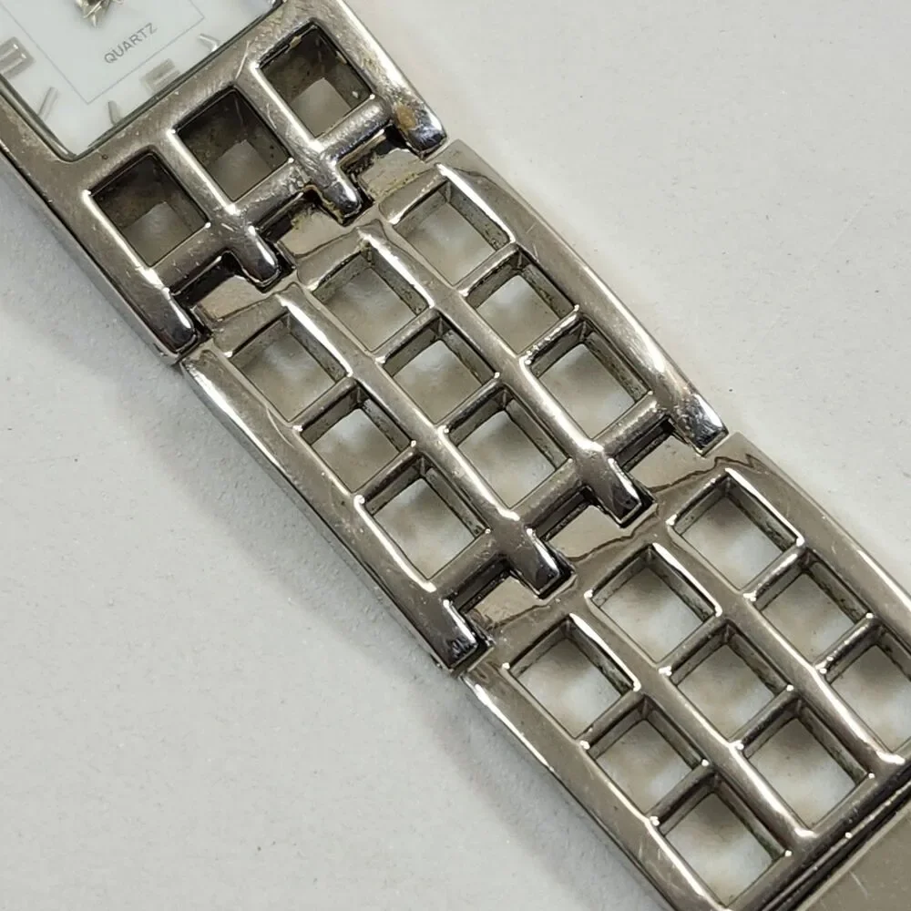 Rumours Watch Women's 28820 Silver Tone Rectangle Quartz Geometric Bracelet VTG